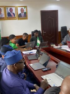 Permanent Secretary Federal Ministry of Water Resources Signing Performance Contract with Directors using the Automated FMWR PMS I.T Solution.