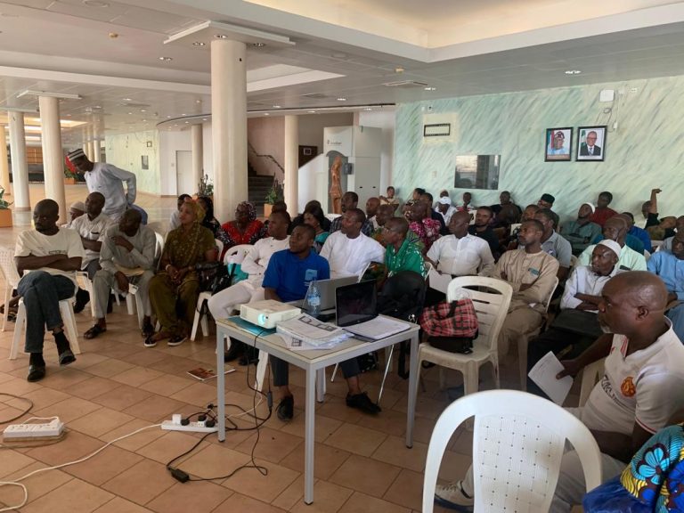 Members of staff of FMSD in a lecture on use of the newly developed PMS IT solution for the Ministry of Sports Development