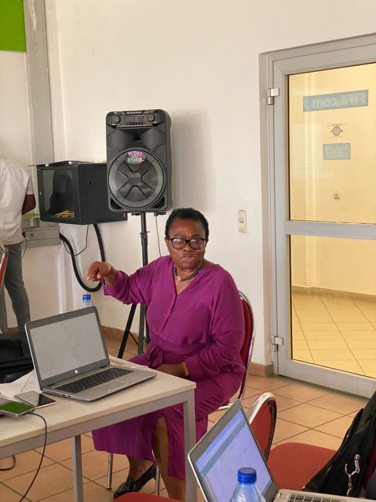 Dr Francessca Odeka Handholding Core Team Members of FMSD on the use of the PMS IT solution