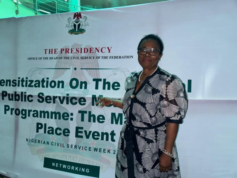 Dr. Fransisca Odaka carrying out Mentoring Training/Presentation at Office of the Head of Civil Service of the Federation