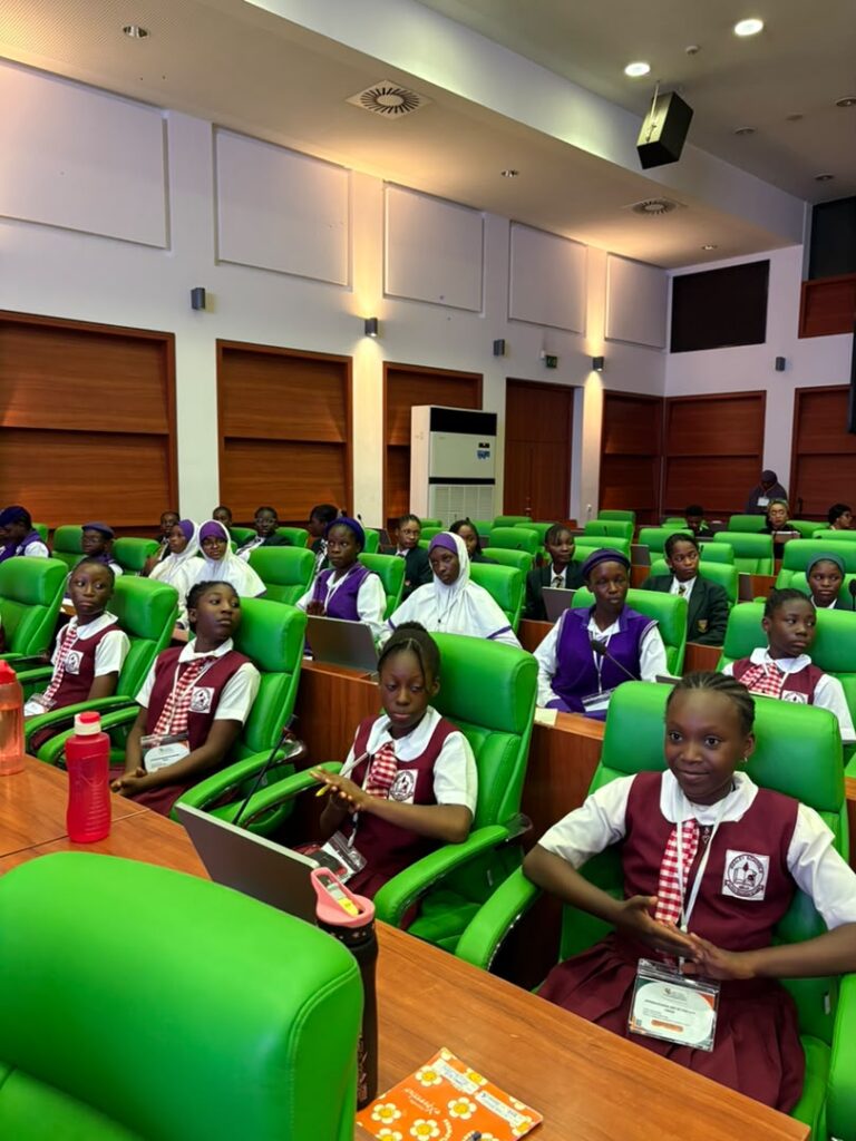 Students from different schools in competition at the International Day of the Girl-Child Programme